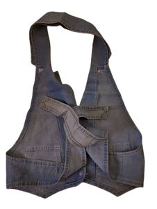 Denim Halter Top Vest Y2k Grunge