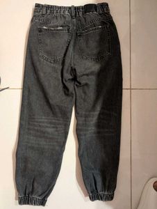 Blackish Gray Denim Joggers