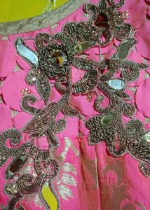 Pink Embroidered Kurta