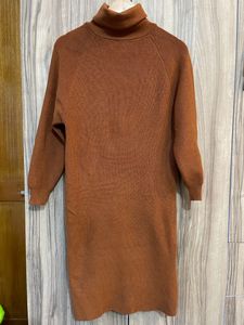 Long Woolen High Neck Dress