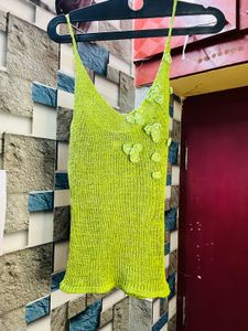 Green Knit Tank Top