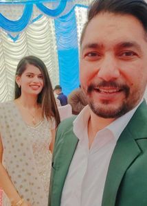 Cream &amp; Gold Patiala Salwar Suit And Dupatta Set