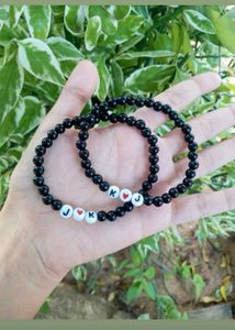Beaded Initial Bracelets(SET OF 2 )