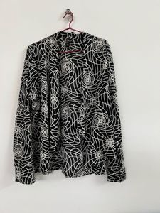 Patterned Black Shrug Top