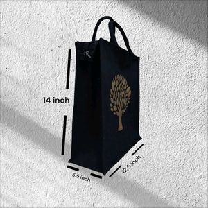 BEAUTIFUL CANVAS BLACK TOTE/LUNCH BAG