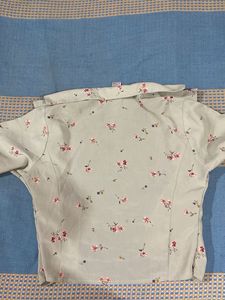Light green crop half sleeve shirt