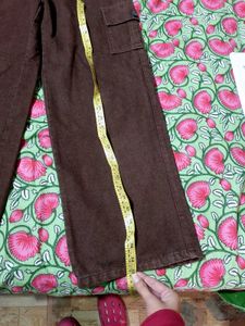 Brown Wide Leg Cargo Pants