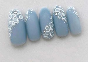 Red &amp; White Press-On Nails