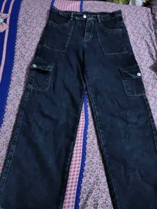 Blue Cargo Jeans - Wide Leg