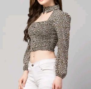 Leopard Print Crop Top