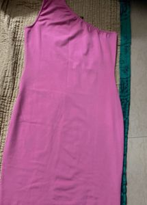 Pink One-Shoulder Mini Dress