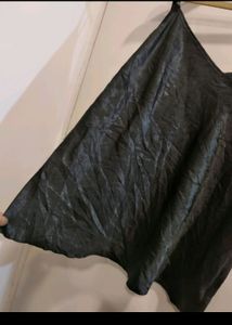Beautiful Black Satin Top/ Slip