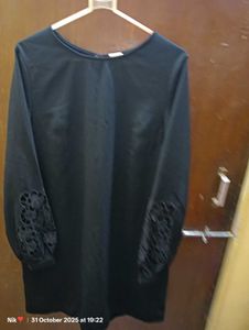 Black Lace Sleeve Dress