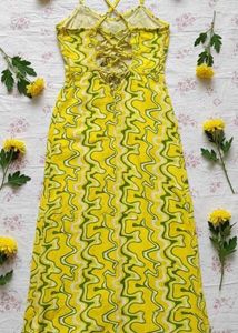 Yellow &amp; Green Patterned Dress