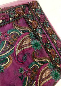 New Saree Embroidered Paisley Fabric With Blouse