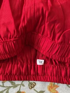 Red Embroidered Ethnic Kurta