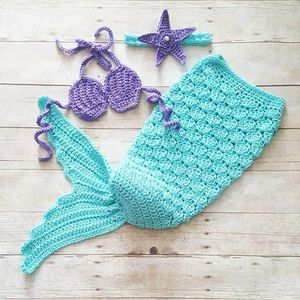 Crochet Baby Girl Seashell Merimade Set For Shoot