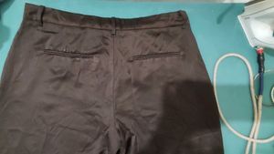 ZARA Brown Satin Straight Trouser