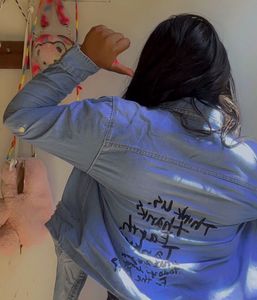 Light Blue Ripped Denim Jacket🐋🦋