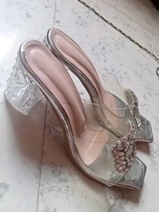 Rhinestone Clear Heels