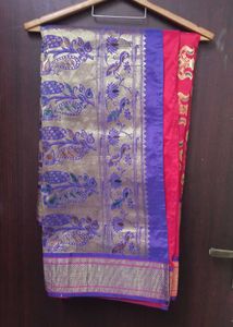 Elegant Pink Banarasi Silk Saree