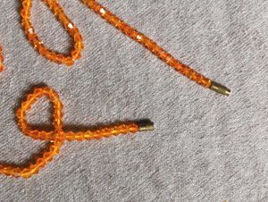 Orange Gold Beaded Necklace