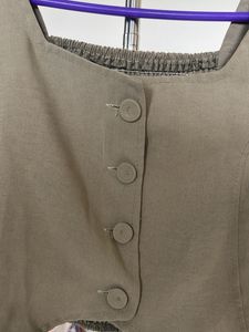 Cute Olive Crop Vest Top
