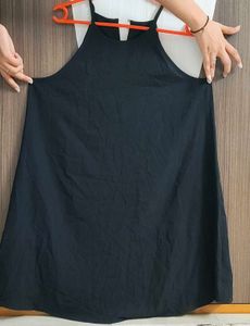 Black Haulter Neck A Line Dress