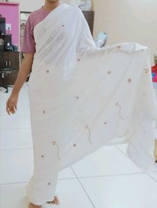 Trendy Beautiful Embroidery Work Saree
