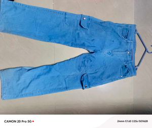 Light Blue Cargo Jeans Cash Allow