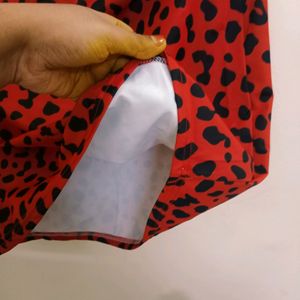 Mini Skirt With Black Print