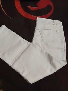 Off-White Cream Color Straight Fitted Trouser (Men