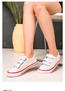 White Velcro Sneakers
