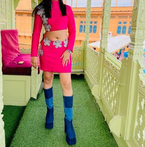 Denim Long Boots
