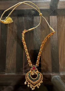 Elegant Gold-Toned Peacock Necklace