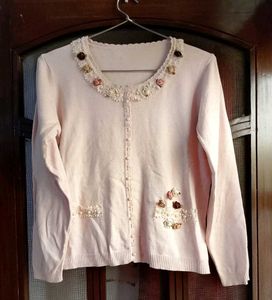 Pearls &amp; Flowers embellished Sweater