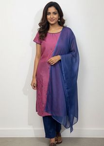 Pink Embroidered Kurta