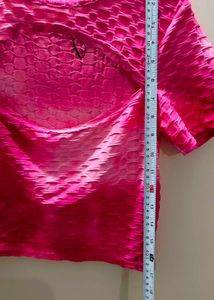 Pink Textured Top for Gym