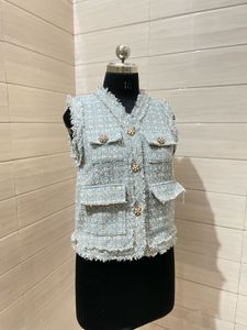 korean CHANEL-style tweed vest