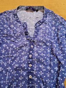 Pure Cotton Blue Printed Top SRISHTI