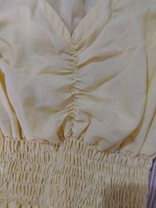 Yellow Ruched Crop Top