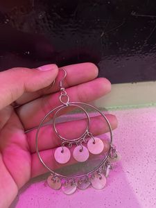 Silver Earrings for girls with white latkan⭐️