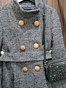 Korean A Shape Double Breasted Coat With Belt