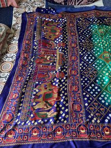 Pure Silk Saree with Bandhani &amp; Elephant Motifs