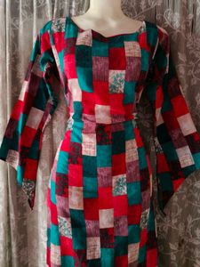 Patchwork Print Dress