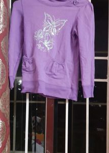 Purple Embellished Hoodie