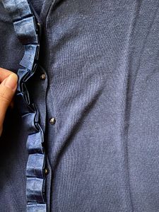 UCB Dark Blue Light Sweater With Stone Buttons