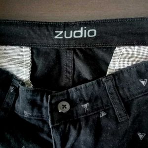 Black Patterned Shorts