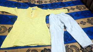Boys Kurta Set - Lemon Colour
