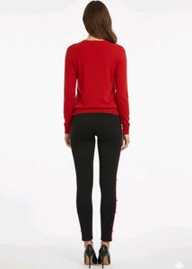 Red Knit Top &amp; Black Pants